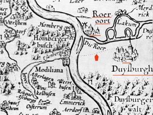 Ruhrort und Hafen. Mercator 1591