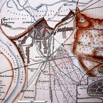 Karte von Duisburg um 1733
